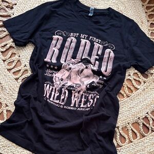 Protend Black Graphic Tee with Rodeo Print